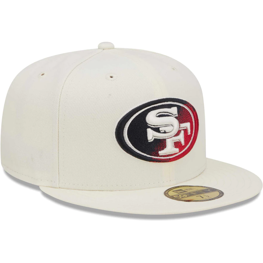 New Era San Francisco 49ers Cream Chrome Color Dim 59FIFTY Fitted Hat