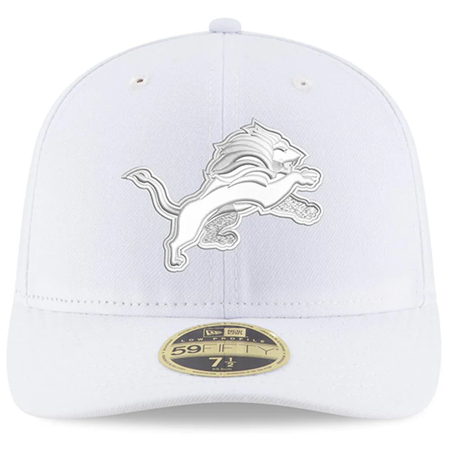 New Era Detroit Lions White on White Low Profile 59FIFTY Fitted Hat