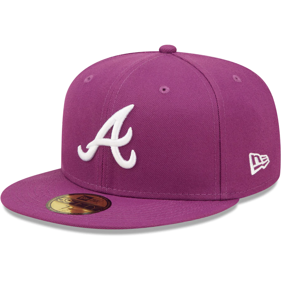 New Era Atlanta Braves Grape Logo 59FIFTY Fitted Hat