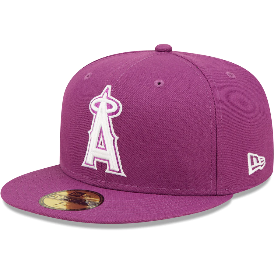 New Era Los Angeles Angels Grape Logo 59FIFTY Fitted Hat