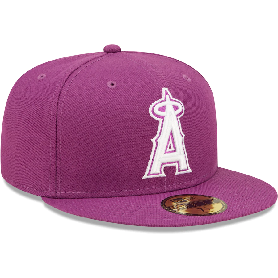 New Era Los Angeles Angels Grape Logo 59FIFTY Fitted Hat