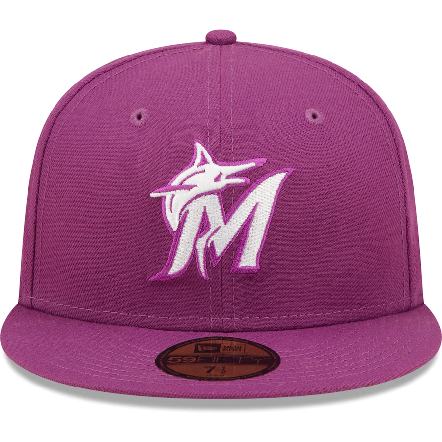 New Era Miami Marlins Grape Logo 59FIFTY Fitted Hat