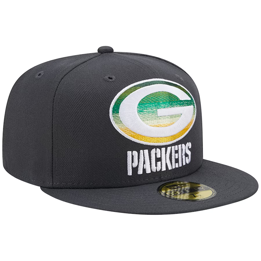New Era Green Bay Packers Graphite Color Dim 59FIFTY Fitted Hat