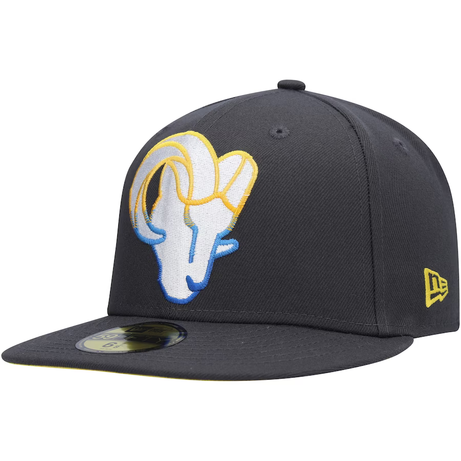 New Era Los Angeles Rams Graphite Color Dim 59FIFTY Fitted Hat