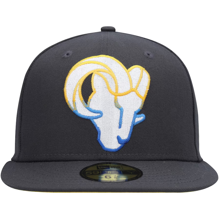 New Era Los Angeles Rams Graphite Color Dim 59FIFTY Fitted Hat
