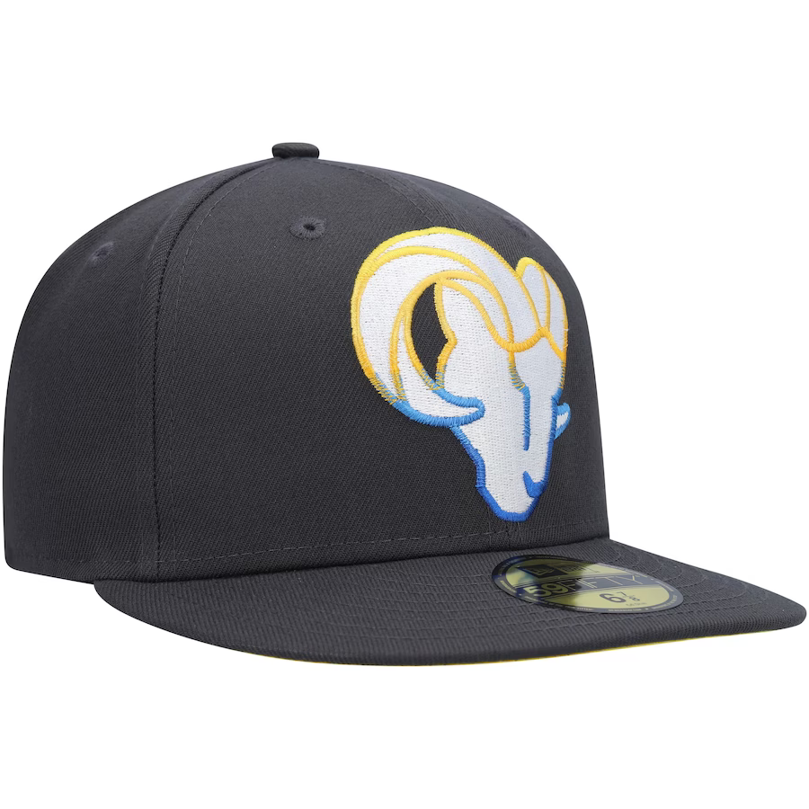 New Era Los Angeles Rams Graphite Color Dim 59FIFTY Fitted Hat