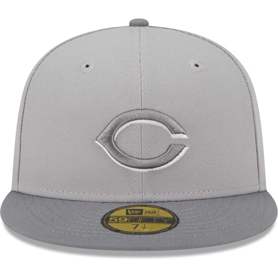 New Era Cincinnati Reds Gray Green Undervisor 2023 59FIFTY Fitted Hat