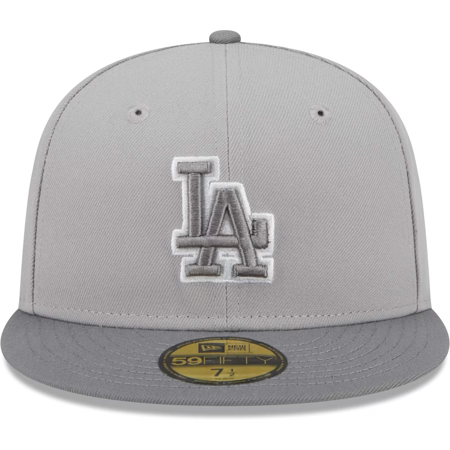 New Era Los Angeles Dodgers Gray Green Undervisor 2023 59FIFTY Fitted Hat