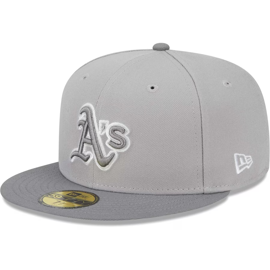 New Era Oakland Athletics Alternate Logo Gray Green Undervisor 2023 59FIFTY Fitted Hat