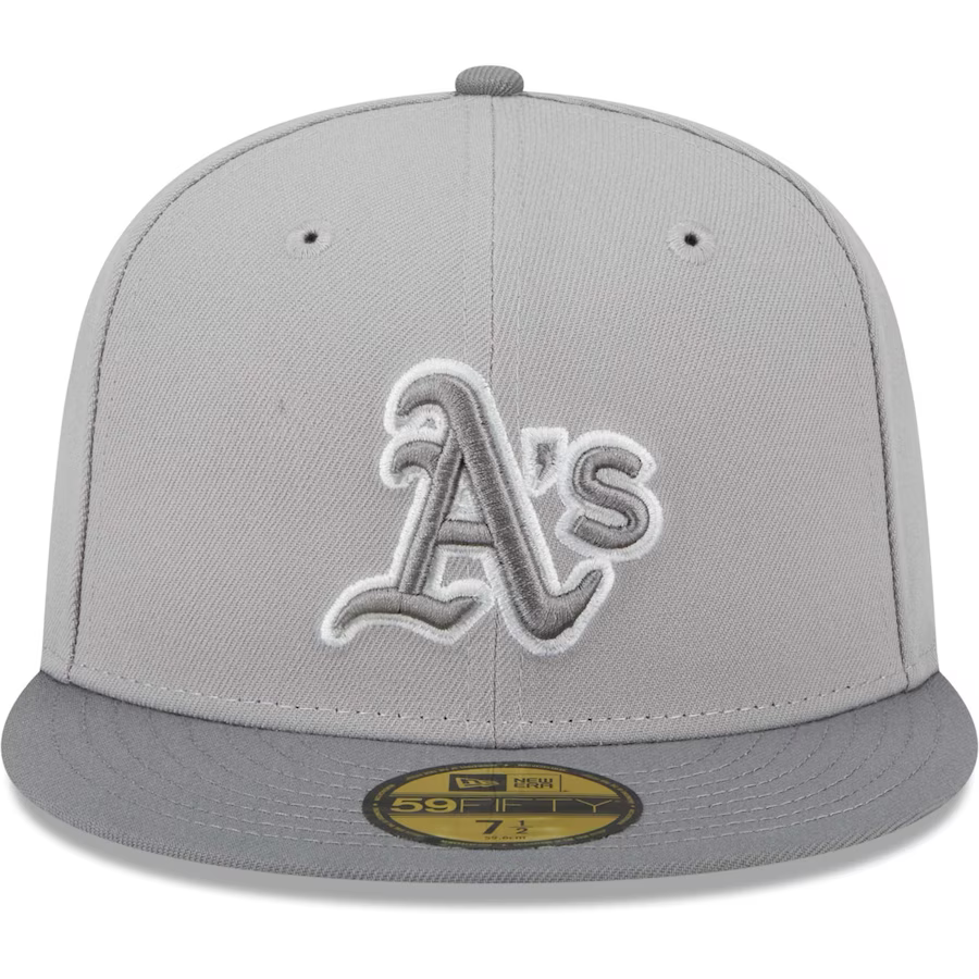 New Era Oakland Athletics Alternate Logo Gray Green Undervisor 2023 59FIFTY Fitted Hat