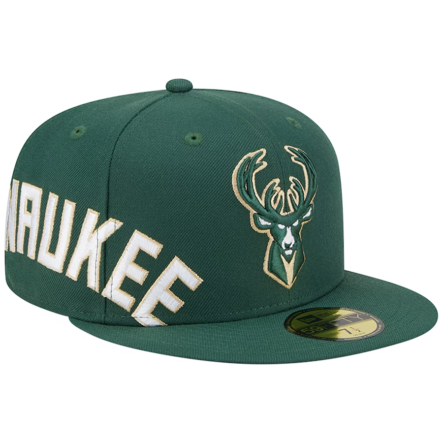 New Era Milwaukee Bucks Side Arch Jumbo 59FIFTY Fitted Hat
