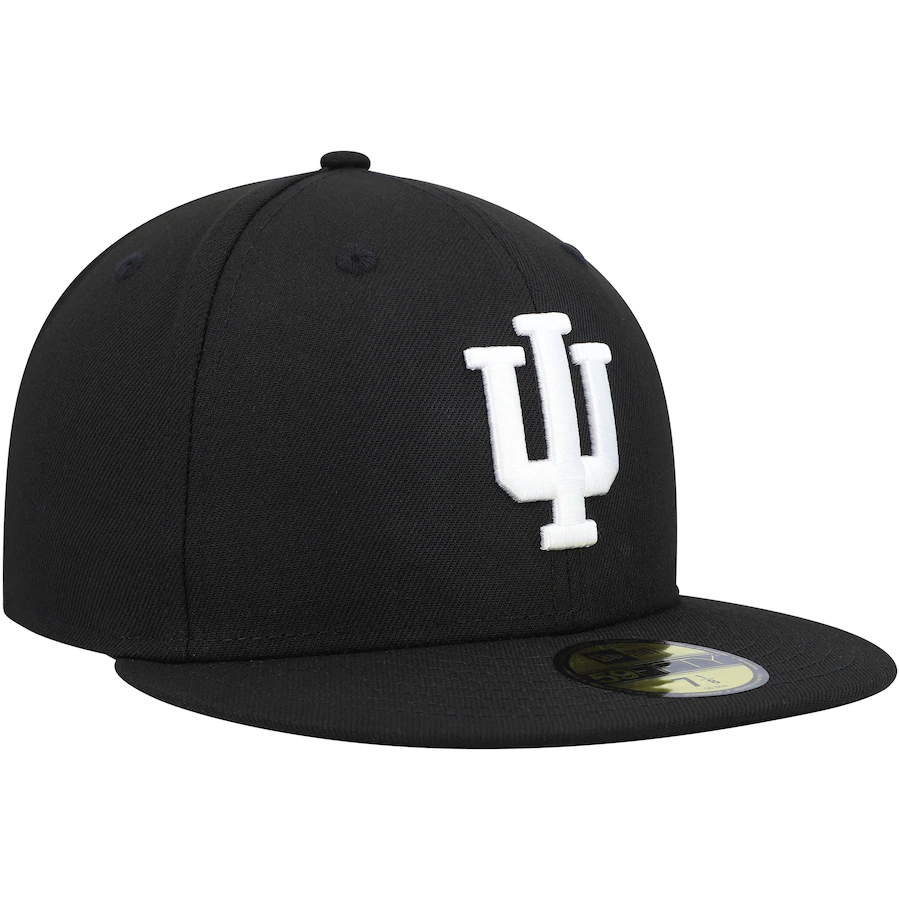New Era Indiana Hoosiers Black & White 59FIFTY Fitted Hat