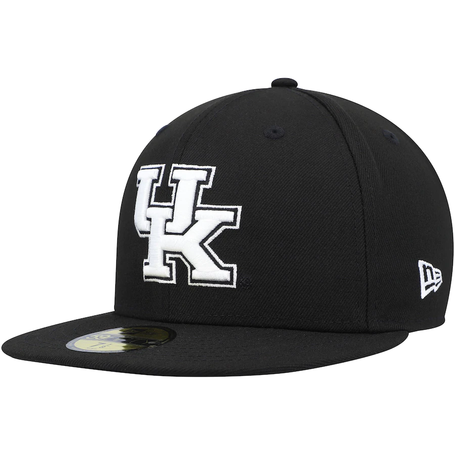 New Era Kentucky Wildcats Black & White 59FIFTY Fitted Hat