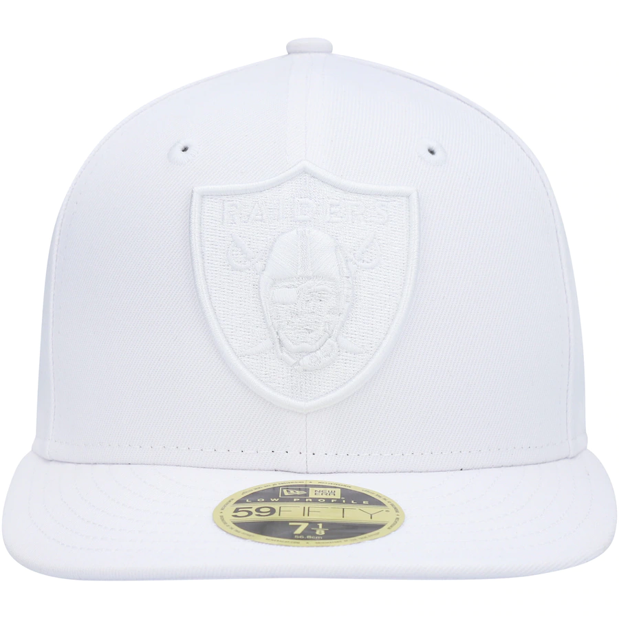 New Era Las Vegas Raiders White on White Low Profile Team 59FIFTY Fitted Hat
