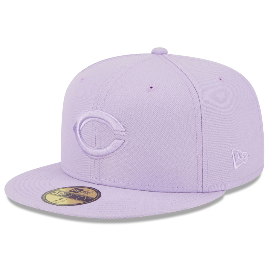 New Era Cincinnati Reds Lavender 59FIFTY Fitted Hat