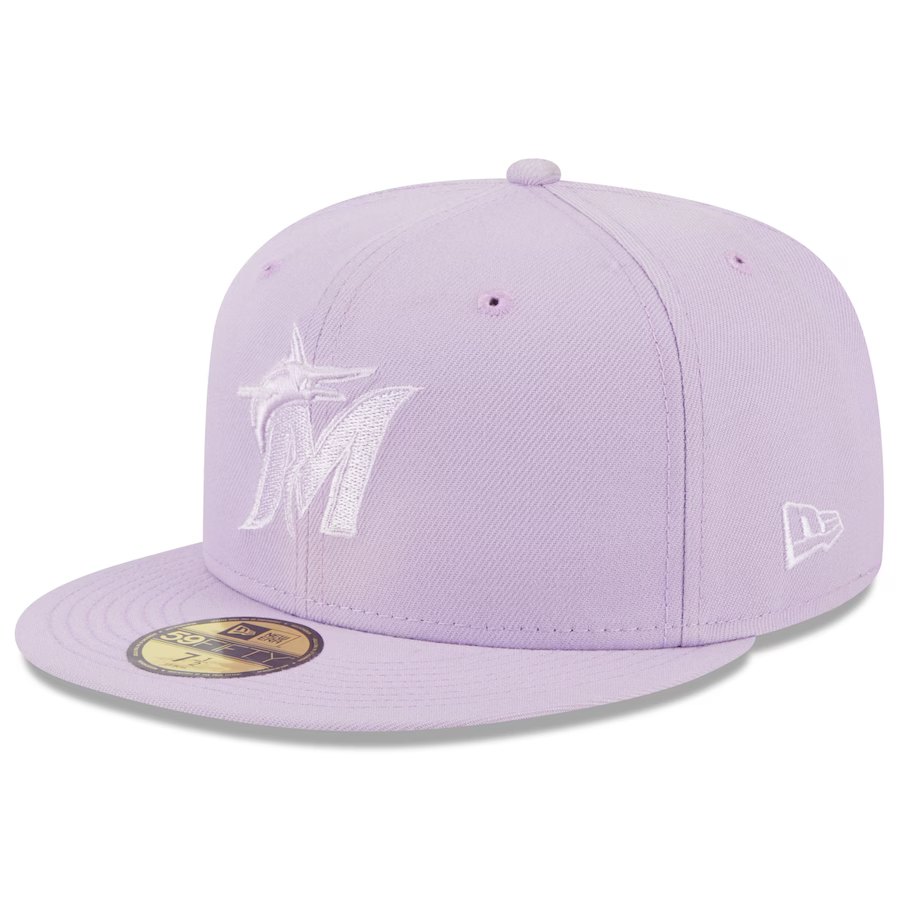 New Era Miami Marlins Lavender 59FIFTY Fitted Hat