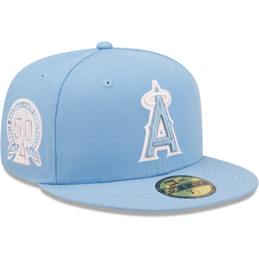 New Era Los Angeles Angels Light Blue 50th Anniversary 59FIFTY Fitted Hat