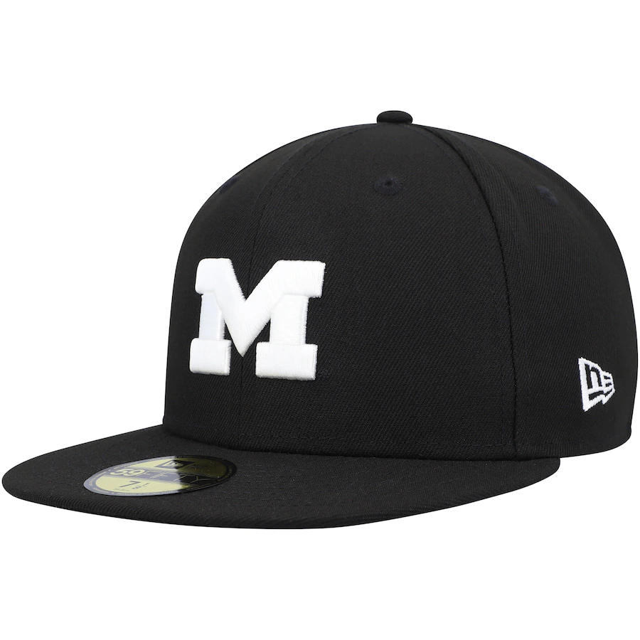 New Era Michigan Wolverines Black & White 59FIFTY Fitted Hat