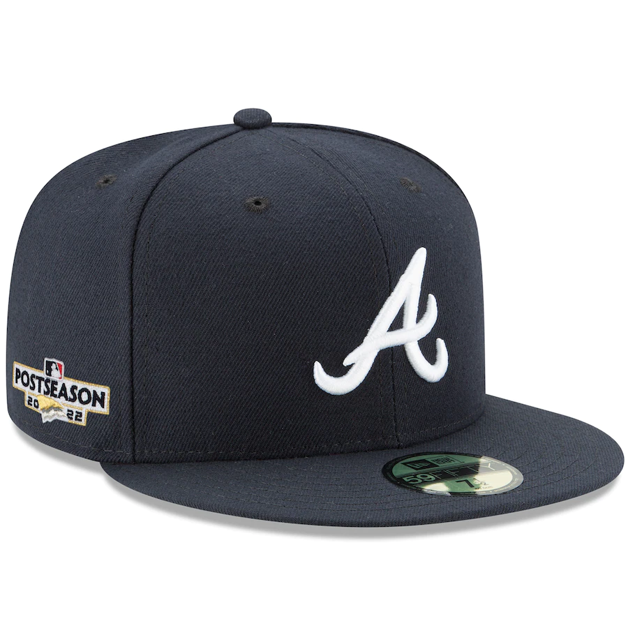 New Era Atlanta Braves Navy Blue 2022 Postseason 59FIFTY Fitted Hat