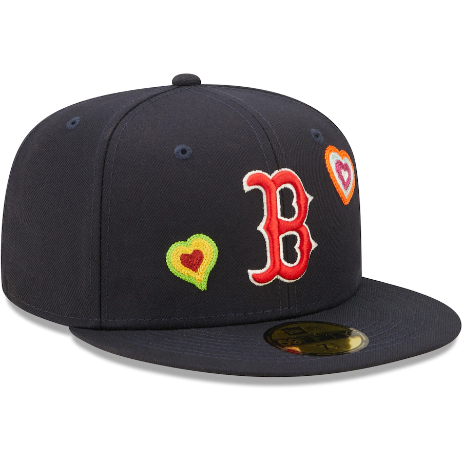 New Era Boston Red Sox Navy Chain Stitch Heart 59FIFTY Fitted Hat