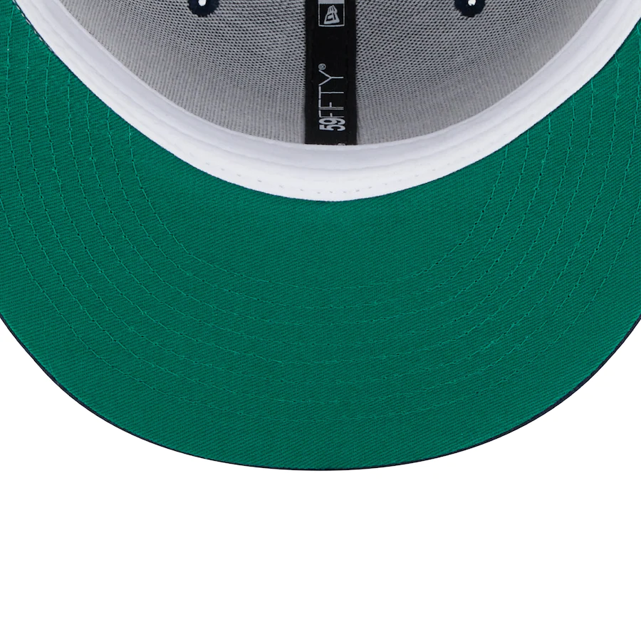 New Era Cleveland Guardians Navy Oceanside Green Undervisor 59FIFTY Fitted Hat