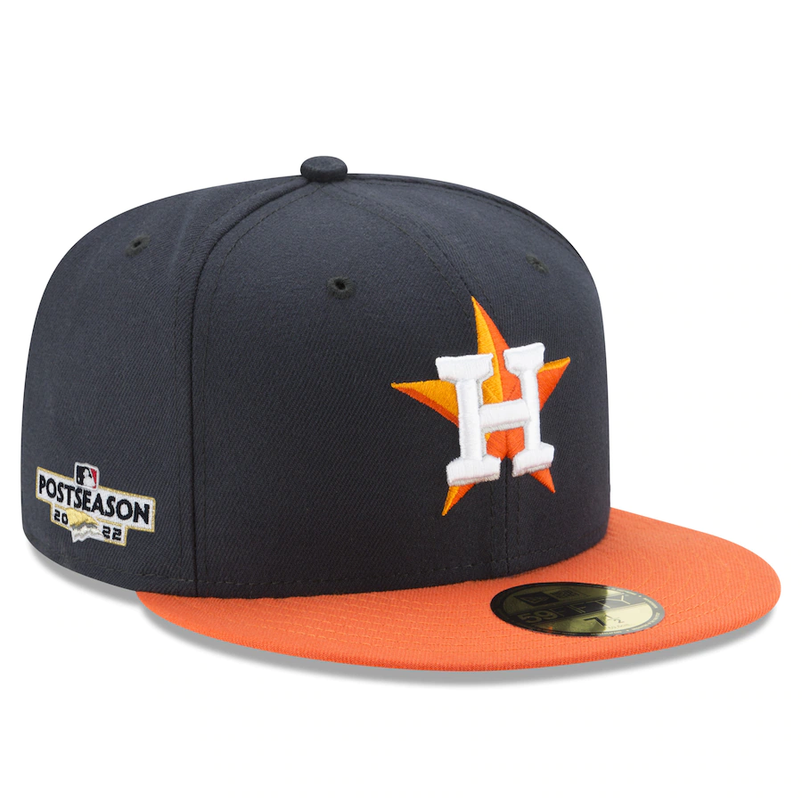New Era Houston Astros 2022 Postseason Navy/Orange 59FIFTY Fitted Hat