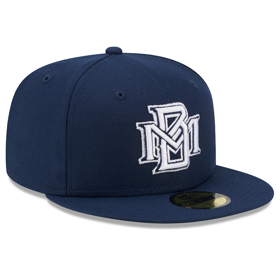 New Era Milwaukee Brewers Navy Oceanside Green Undervisor 59FIFTY Fitted Hat