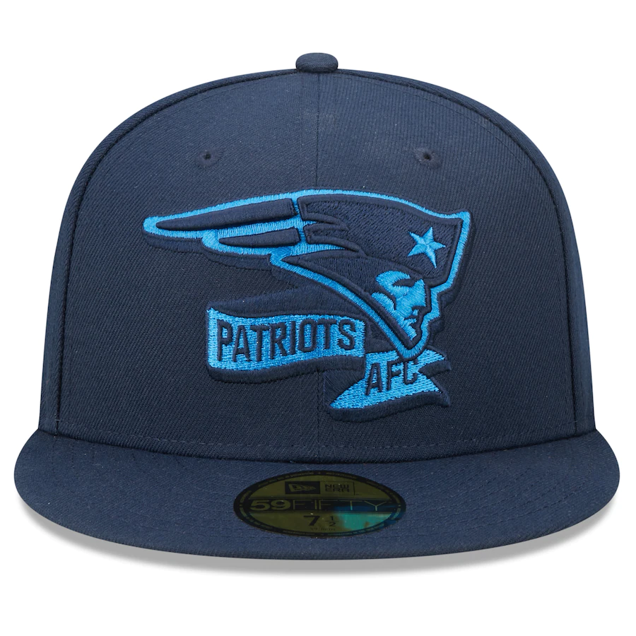 New Era New England Patriots Navy Tonal 2022 Sideline 59FIFTY Fitted Hat