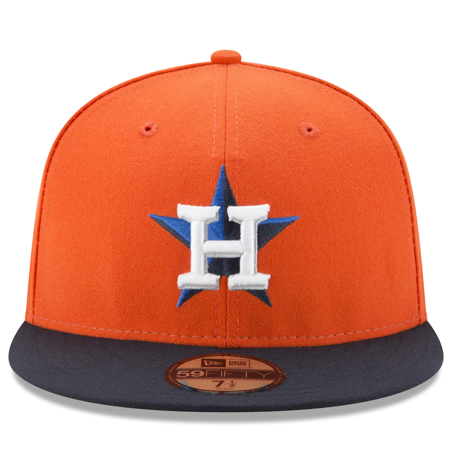 New Era Houston Astros 2022 Postseason Orange/Navy 59FIFTY Fitted Hat