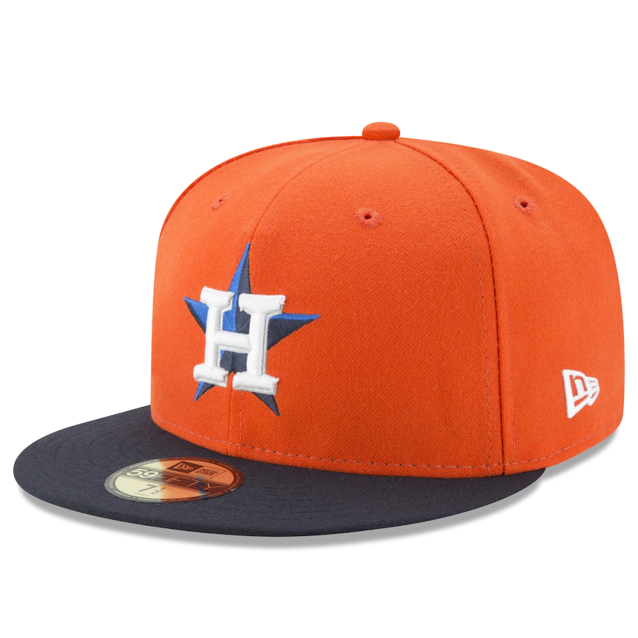 New Era Houston Astros 2022 Postseason Orange/Navy 59FIFTY Fitted Hat