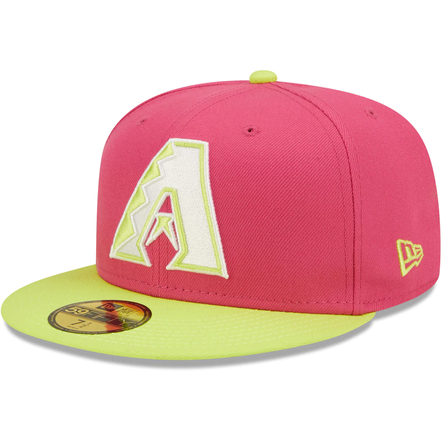 New Era Arizona Diamondbacks Pink 2001 World Series Champions Beetroot Cyber 59FIFTY Fitted Hat