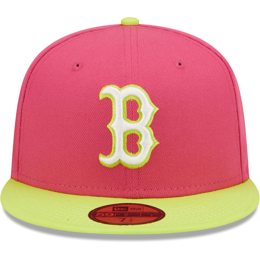 New Era Boston Red Sox Pink 2018 World Series Champions Beetroot Cyber 59FIFTY Fitted Hat
