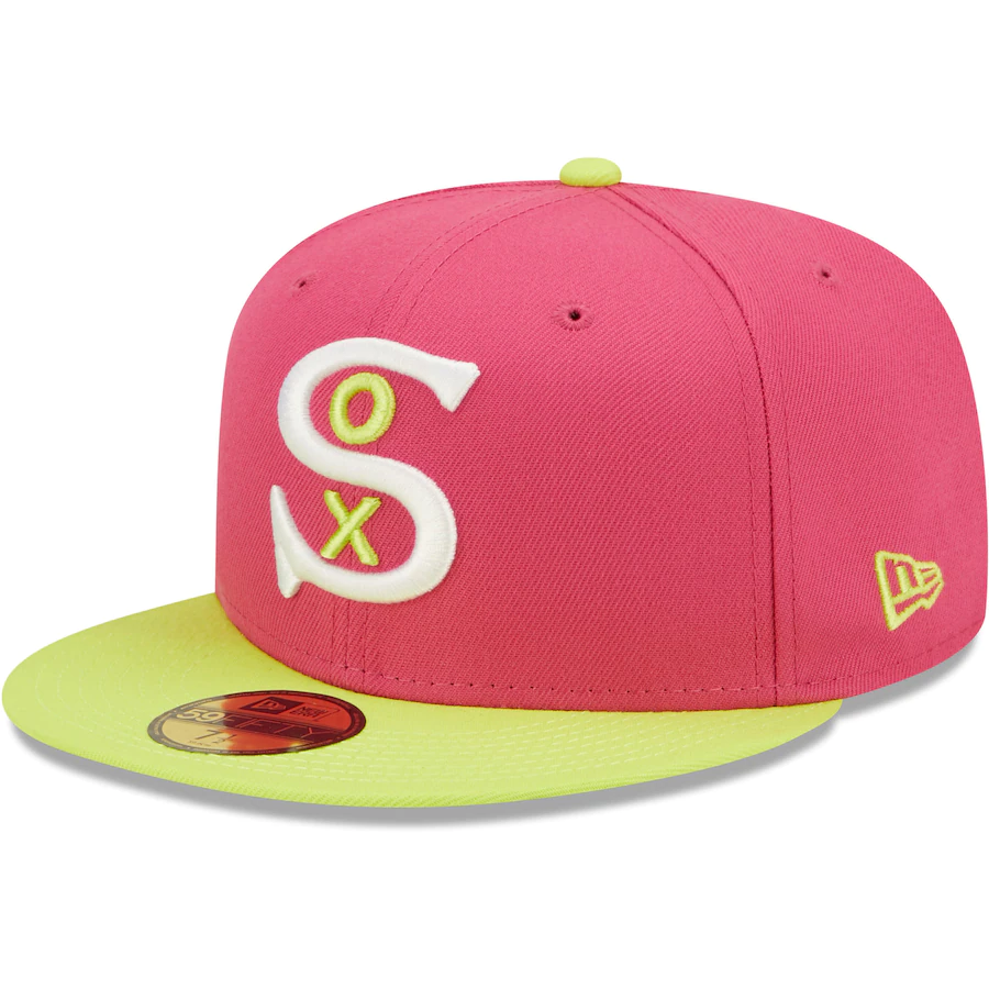 New Era Chicago White Sox Pink 1917 World Series Champions Beetroot Cyber 59FIFTY Fitted Hat