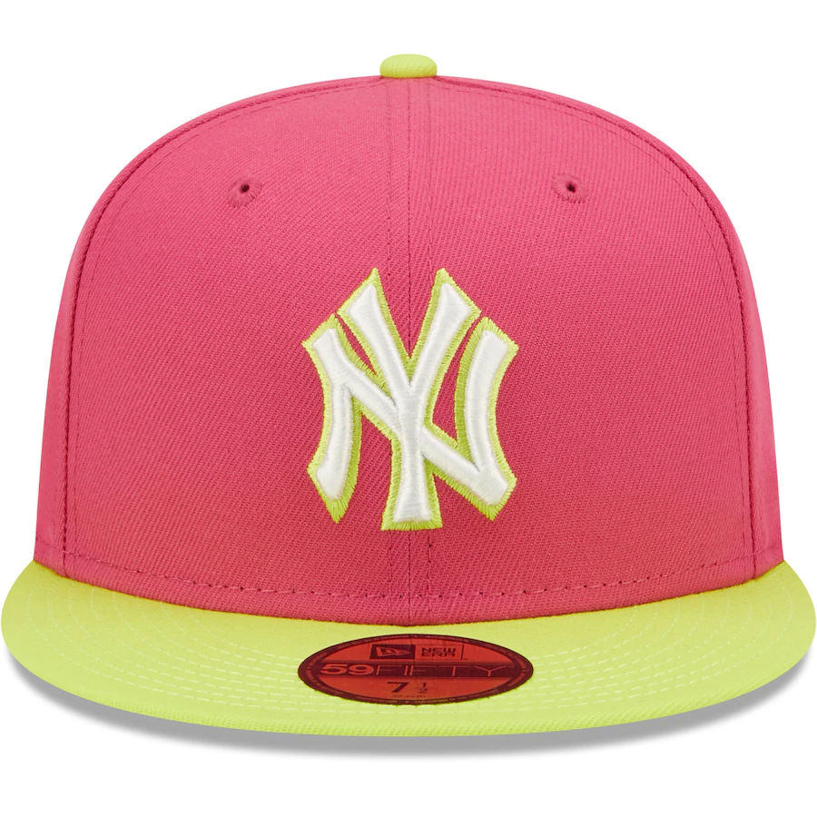 New Era New York Yankees Pink 2009 World Series Champions Beetroot Cyber 59FIFTY Fitted Hat