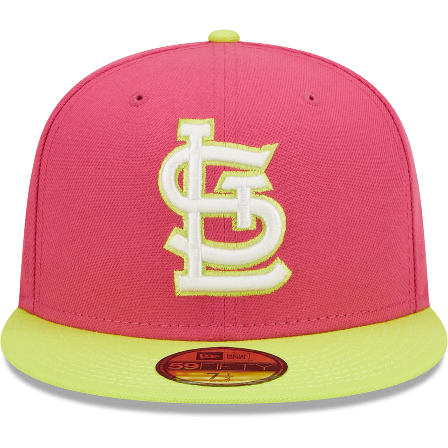 New Era St. Louis Cardinals Pink 2011 World Series Champions Beetroot Cyber 59FIFTY Fitted Hat