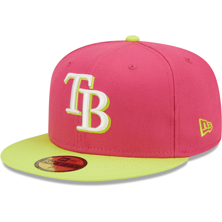 New Era Tampa Bay Rays Pink 20th Anniversary Beetroot Cyber 59FIFTY Fitted Hat