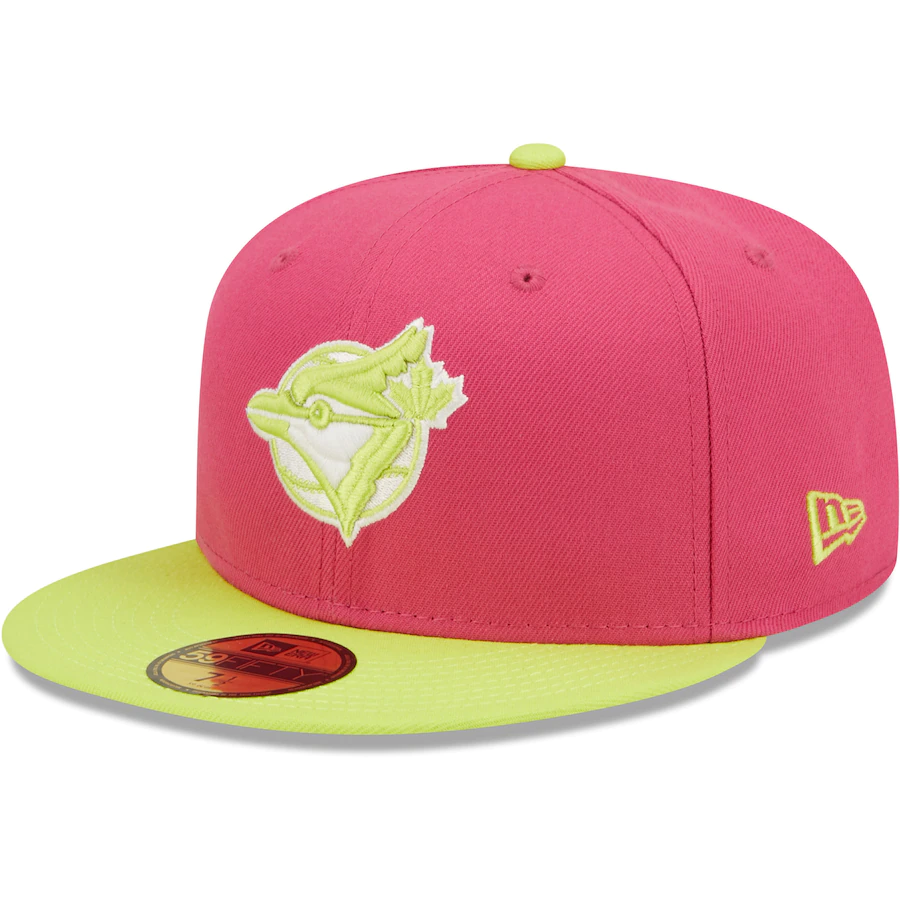 New Era Toronto Blue Jays Pink 1993 World Series Champions Beetroot Cyber 59FIFTY Fitted Hat