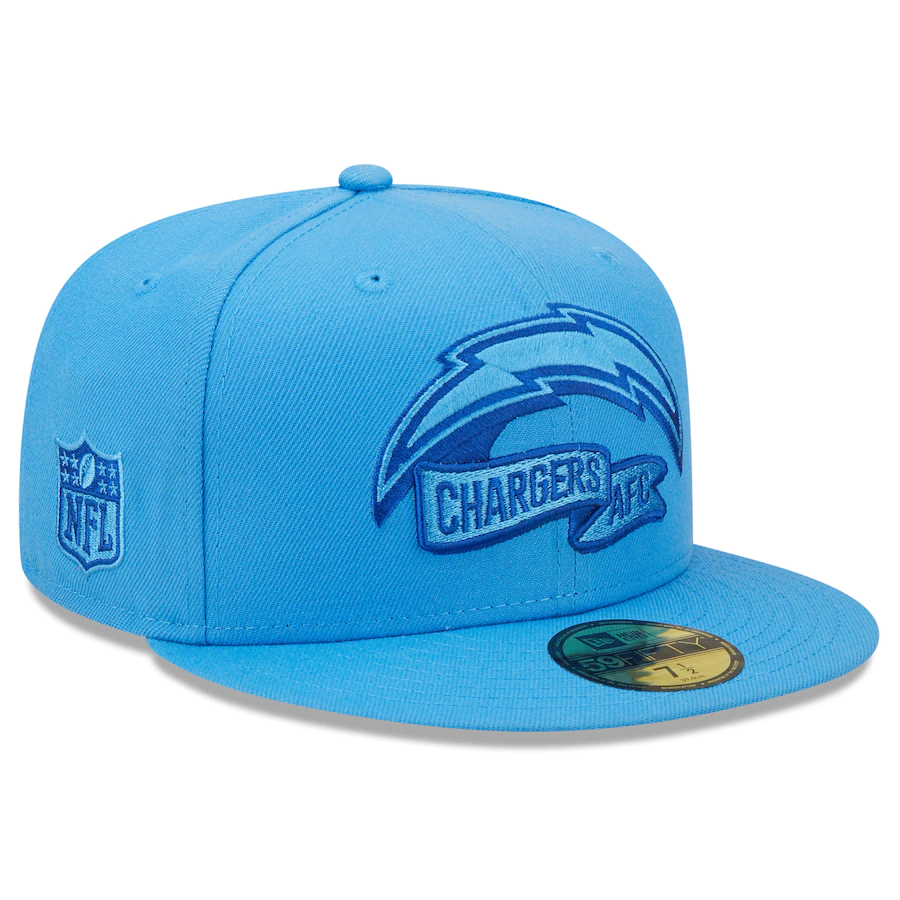 New Era Los Angeles Chargers Blue Tonal 2022 Sideline 59FIFTY Fitted Hat