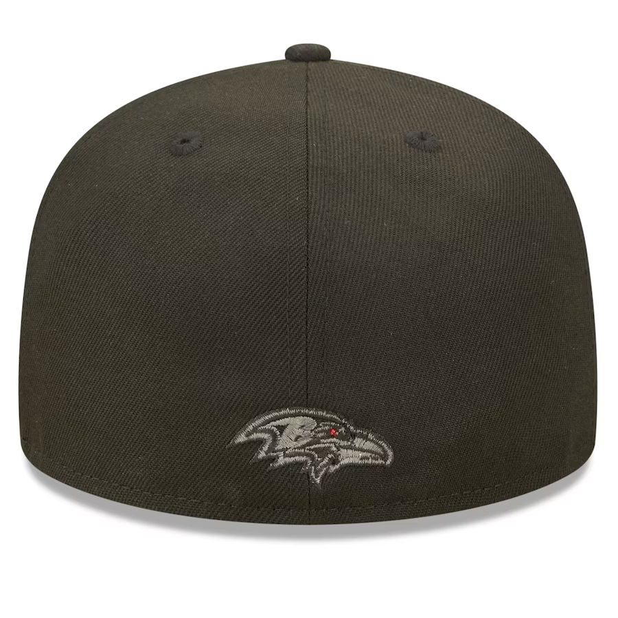 New Era Baltimore Ravens Black Tonal 2022 Sideline 59FIFTY Fitted Hat
