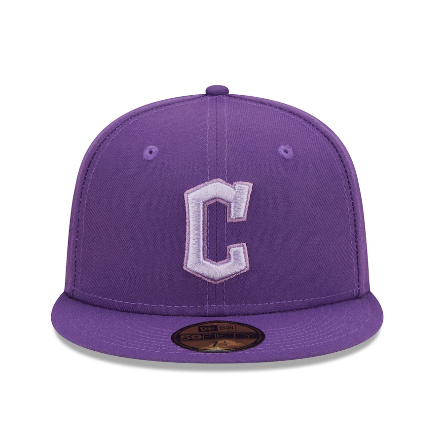 New Era Cleveland Guardians Purple Lavender Undervisor 59FIFTY Fitted Hat