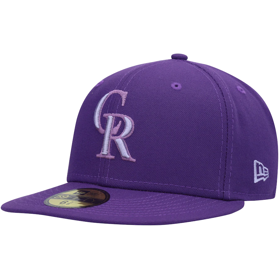 New Era Colorado Rockies Purple Lavender Undervisor 59FIFTY Fitted Hat