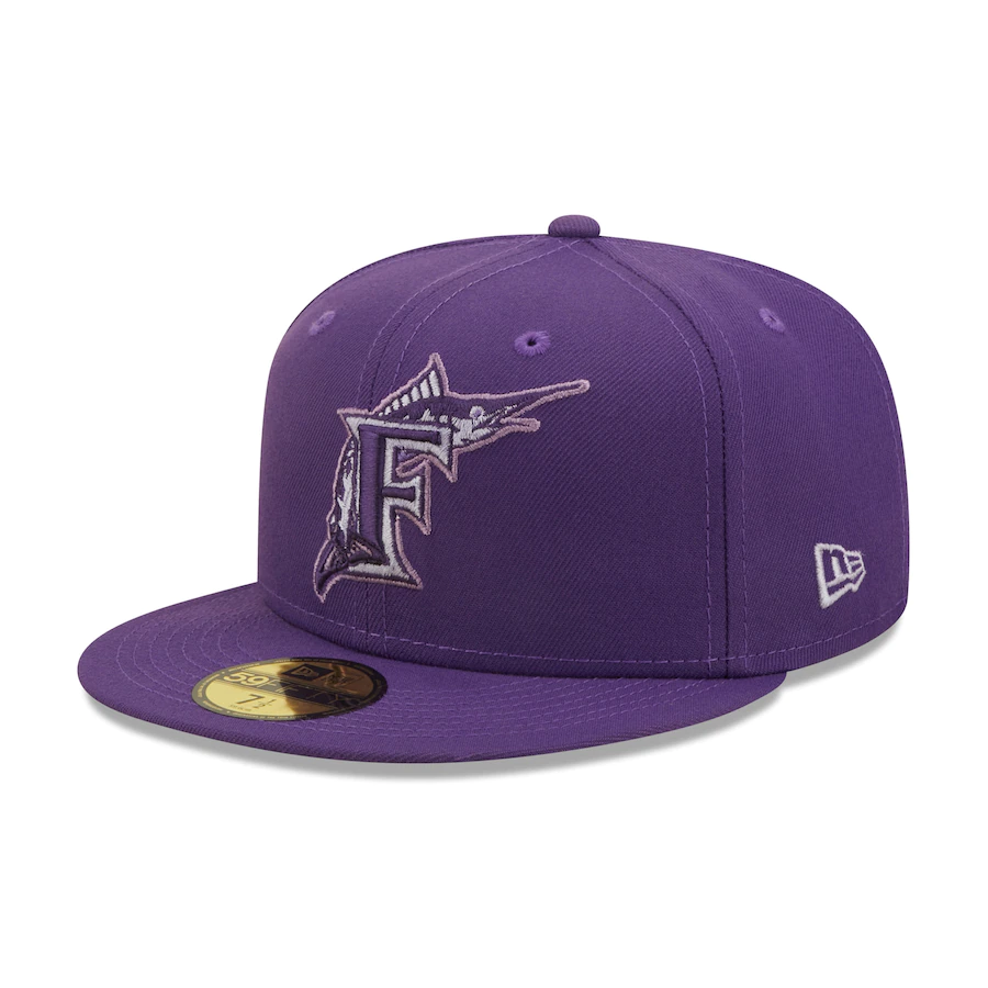 New Era Florida Marlins Purple 2003 World Series Lavender Undervisor 59FIFTY Fitted Hat