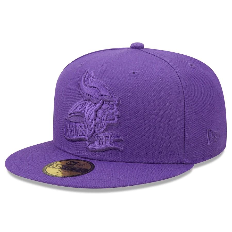 New Era Minnesota Vikings Purple Tonal 2022 Sideline 59FIFTY Fitted Hat