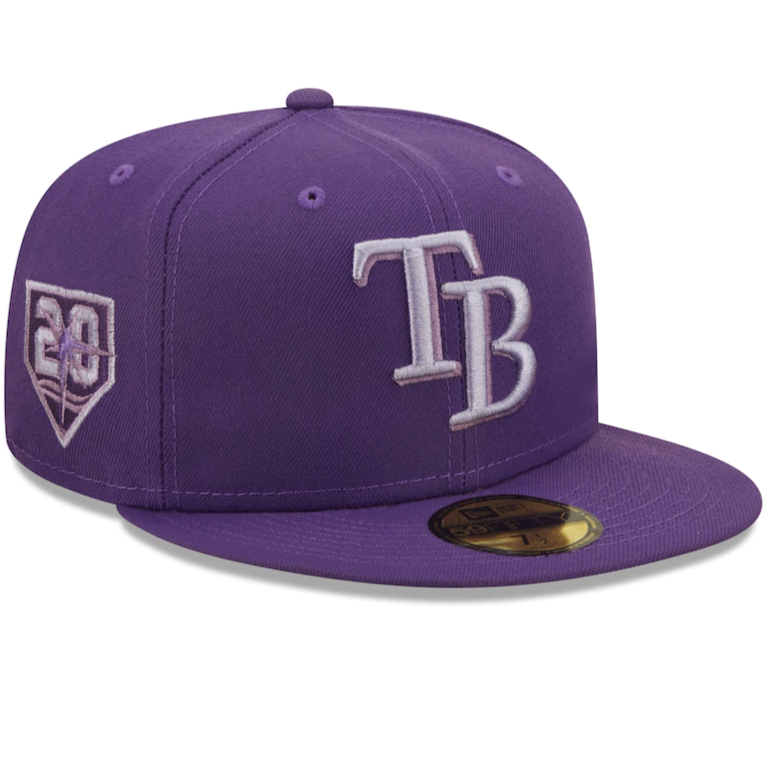 New Era Tampa Bay Rays Purple 20th Anniversary Lavender Undervisor 59FIFTY Fitted Hat