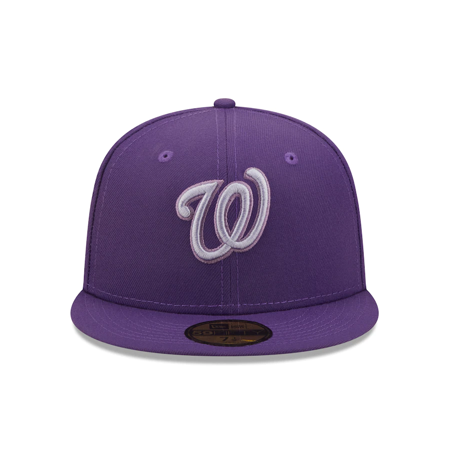 Men's New Era Washington Nationals Purple 10th Anniversary Lavender Undervisor 59FIFTY Fitted Hat