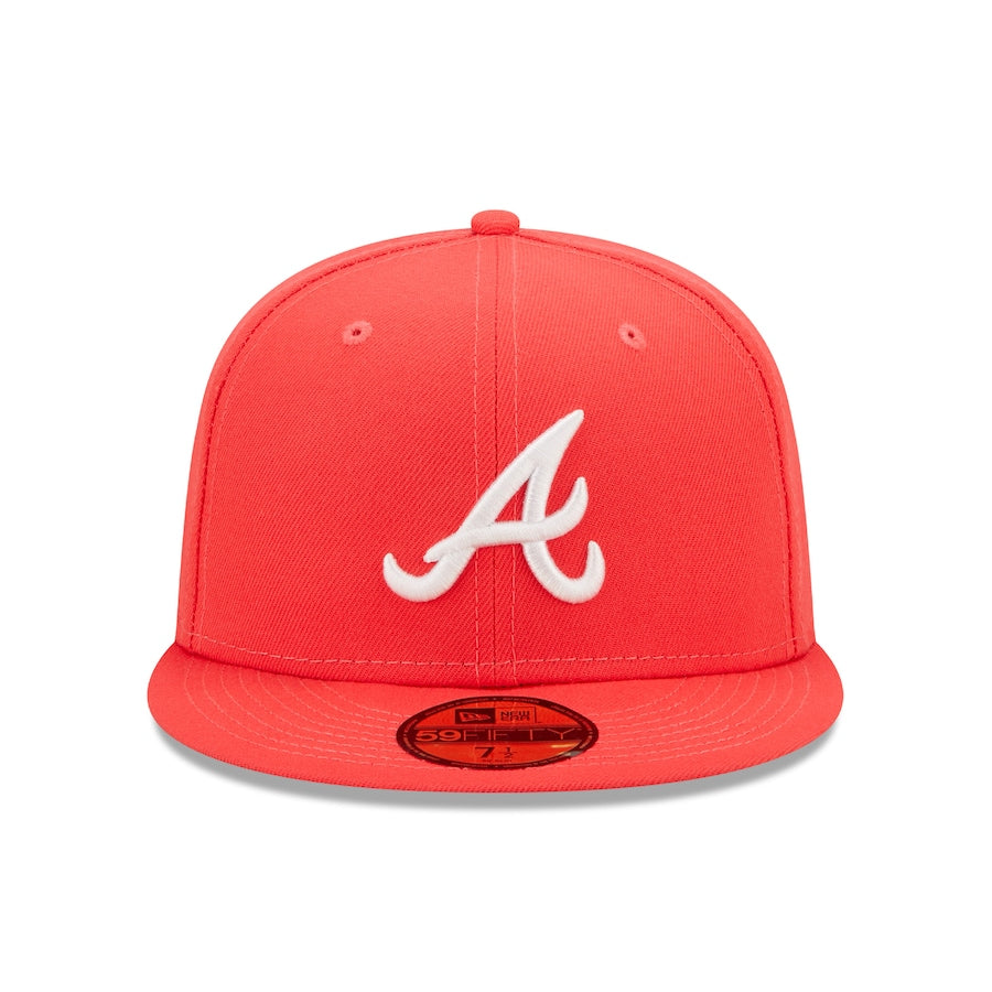 New Era  Atlanta Braves Lava Highlighter Logo 59FIFTY Fitted Hat