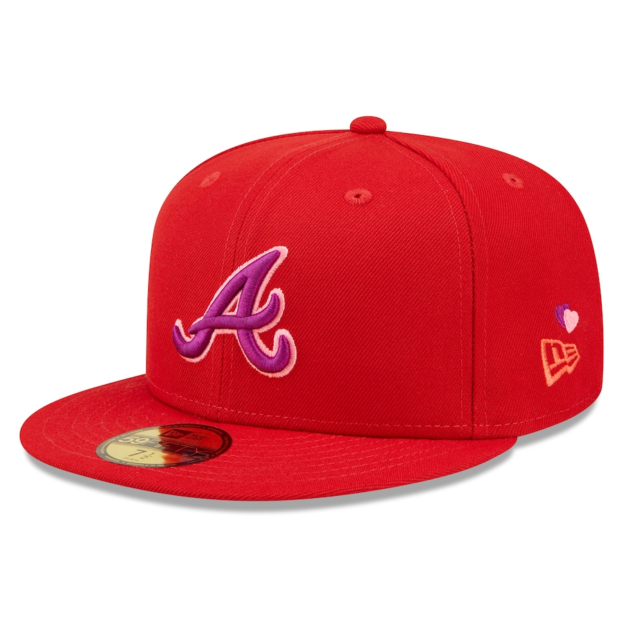 New Era Atlanta Braves Red Purple Undervisor 59FIFTY Fitted Hat