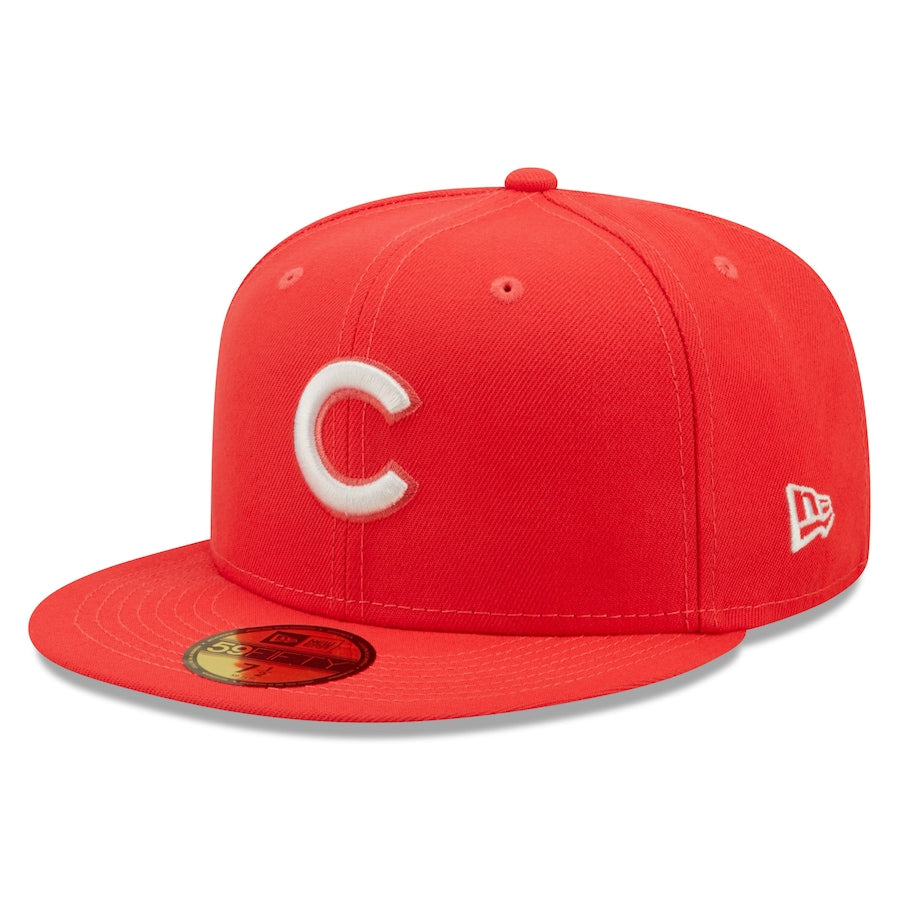 New Era Chicago Cubs Lava Highlighter Logo 59FIFTY Fitted Hat