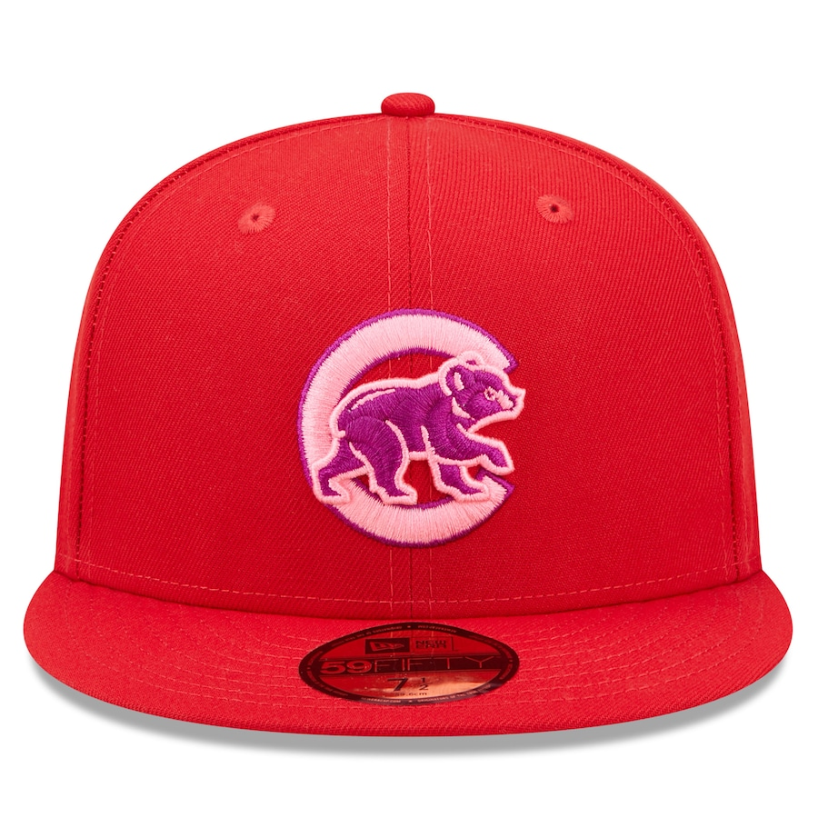 New Era Chicago Cubs Red Purple Undervisor 59FIFTY Fitted Hat