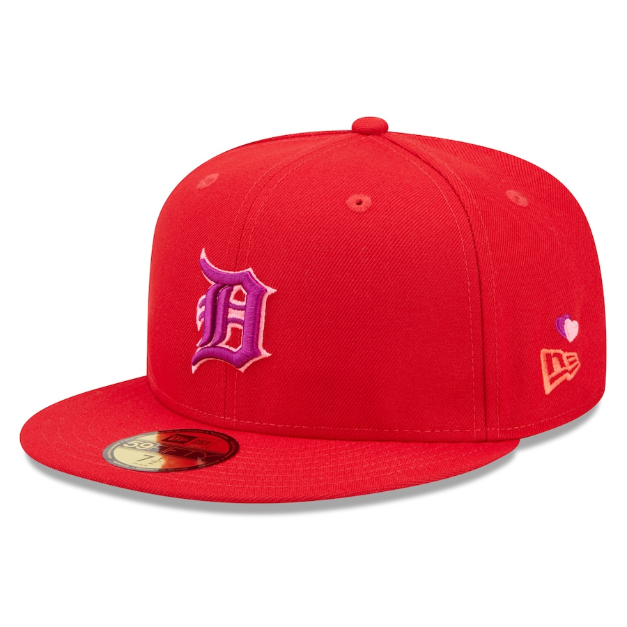 New Era Detroit Tigers Red Purple Undervisor 59FIFTY Fitted Hat